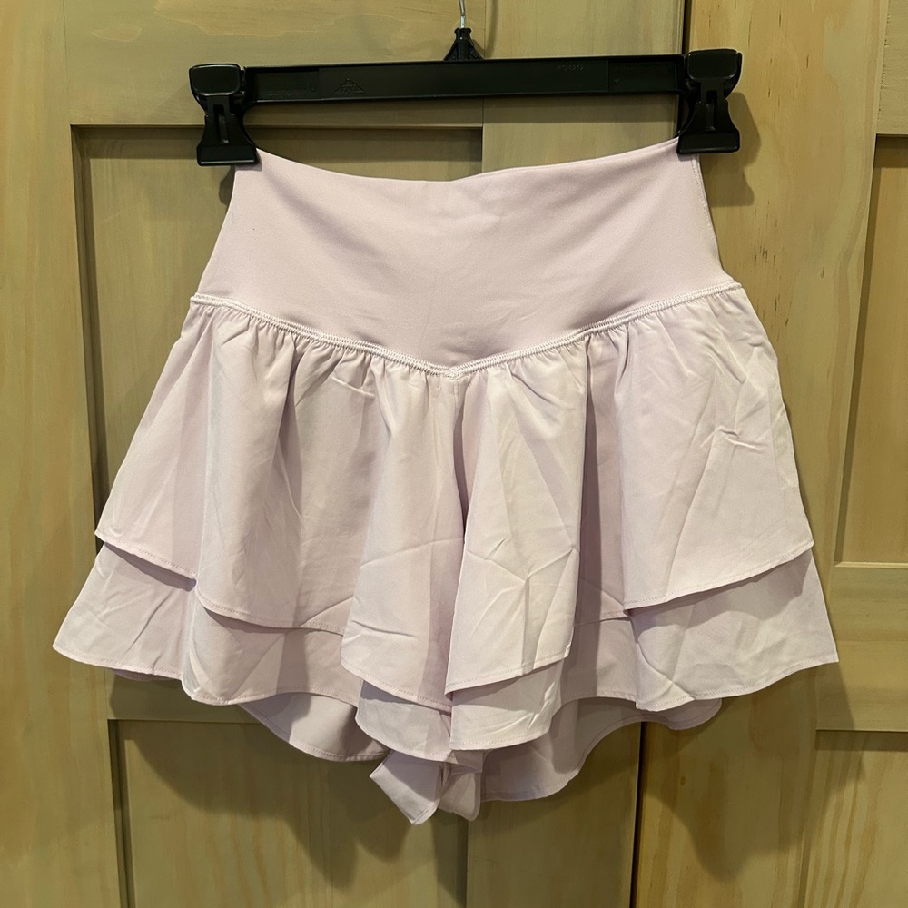 aerie Light Pink Tiered Ruffle Athletic Shorts